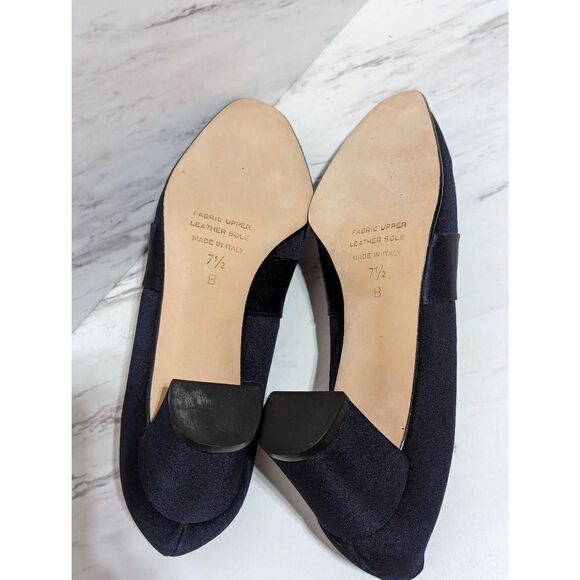 Adrienne Vittadini Women's Blue Fabric 2" Block Slip On Heel Fabric Pump 7.5 - Picture 2 of 10